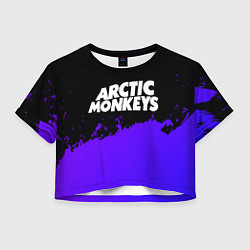 Футболка 3D укороченная женская Arctic Monkeys purple grunge, цвет: 3D-принт