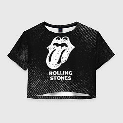 Женский топ Rolling Stones с потертостями на темном фоне