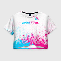 Женский топ Brawl Stars neon gradient style: символ сверху