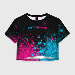 Женский топ Twenty One Pilots - neon gradient: символ сверху