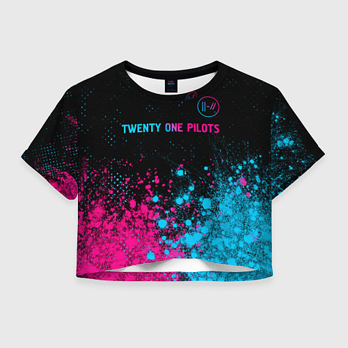 Женский топ Twenty One Pilots - neon gradient: символ сверху / 3D-принт – фото 1