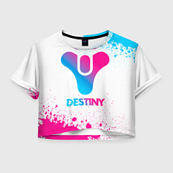 Футболка 3D укороченная женская Destiny neon gradient style, цвет: 3D-принт