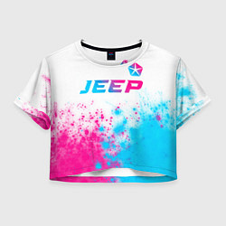 Женский топ Jeep neon gradient style: символ сверху