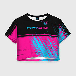 Женский топ Poppy Playtime - neon gradient: символ сверху