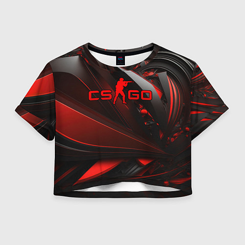 Женский топ CS GO red and black / 3D-принт – фото 1