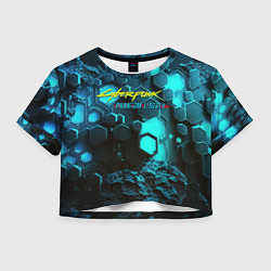 Женский топ Cyberpunk 2077 phantom liberty blue abstract