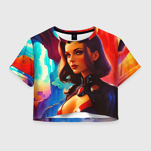 Женский топ Девушка в каньоне на чужой планете / 3D-принт – фото 1