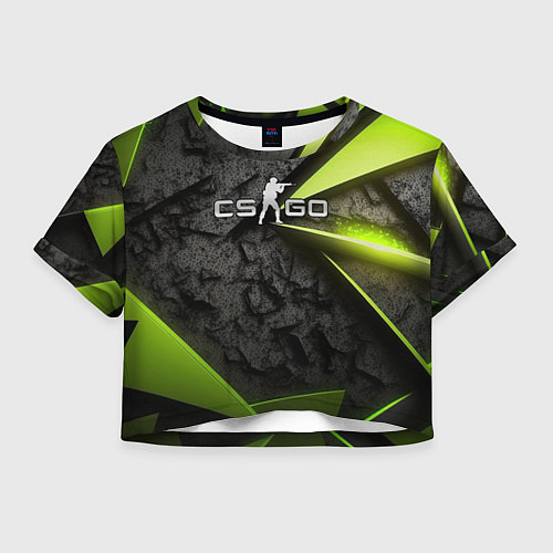 Женский топ CS GO green black abstract / 3D-принт – фото 1