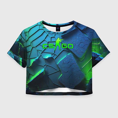 Женский топ CS GO blue green style / 3D-принт – фото 1