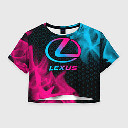Футболка 3D укороченная женская Lexus - neon gradient, цвет: 3D-принт