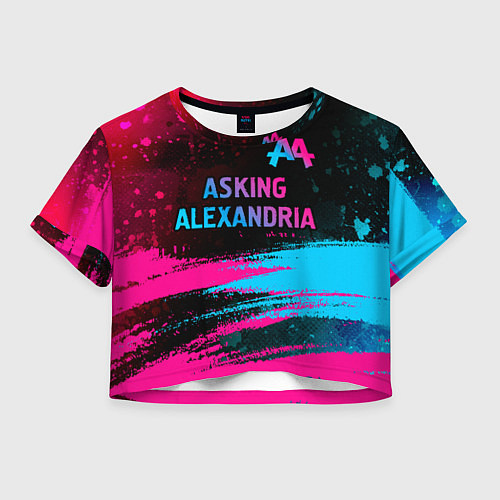 Женский топ Asking Alexandria - neon gradient: символ сверху / 3D-принт – фото 1