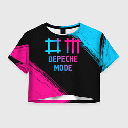Футболка 3D укороченная женская Depeche Mode - neon gradient, цвет: 3D-принт