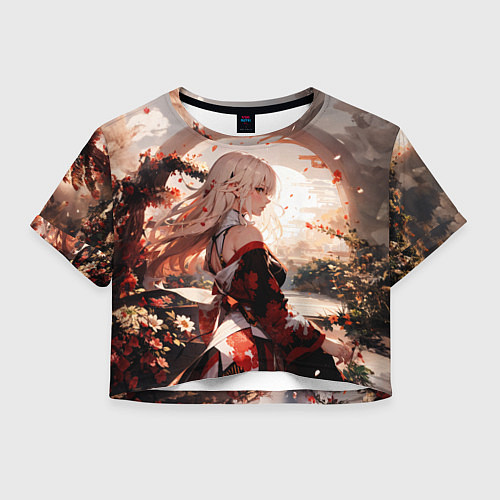 Женский топ Японская девушка при закате солнца / 3D-принт – фото 1