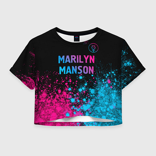 Женский топ Marilyn Manson - neon gradient: символ сверху / 3D-принт – фото 1