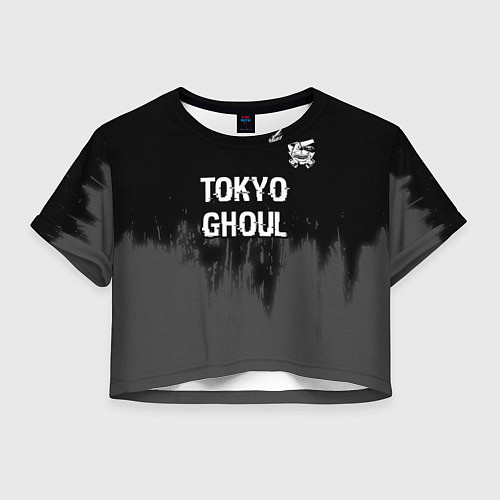 Женский топ Tokyo Ghoul glitch на темном фоне: символ сверху / 3D-принт – фото 1