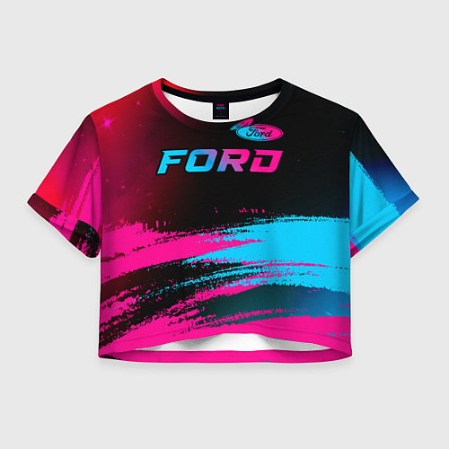Женский топ Ford - neon gradient: символ сверху / 3D-принт – фото 1