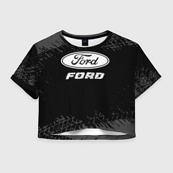 Женский топ Ford speed на темном фоне со следами шин