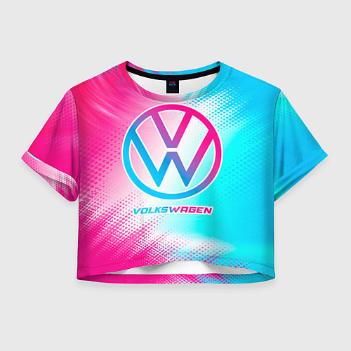 Женский топ Volkswagen neon gradient style / 3D-принт – фото 1