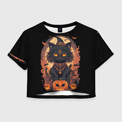 Женский топ Черный кот в хеллоуине