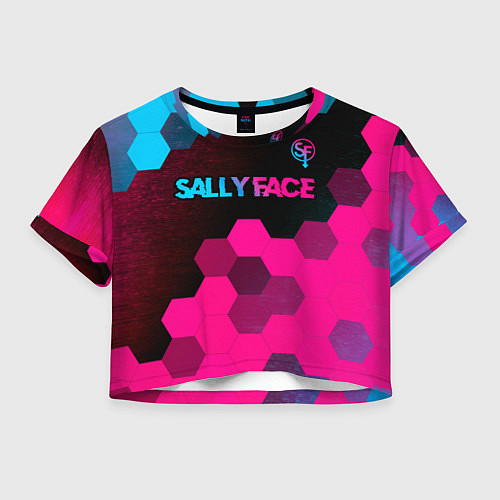 Женский топ Sally Face - neon gradient: символ сверху / 3D-принт – фото 1