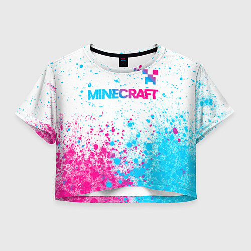 Женский топ Minecraft neon gradient style: символ сверху / 3D-принт – фото 1