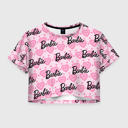 Женский топ Логотип Барби и розовое кружево / 3D-принт – фото 1