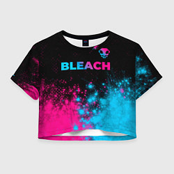 Футболка 3D укороченная женская Bleach - neon gradient: символ сверху, цвет: 3D-принт