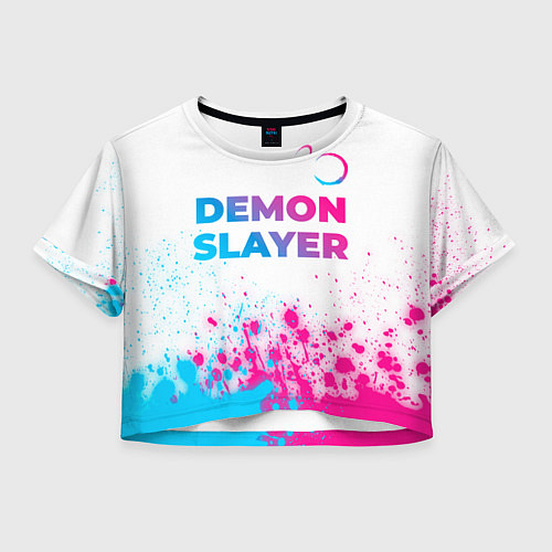 Женский топ Demon Slayer neon gradient style: символ сверху / 3D-принт – фото 1