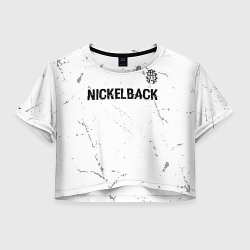 Женский топ Nickelback glitch на светлом фоне: символ сверху / 3D-принт – фото 1