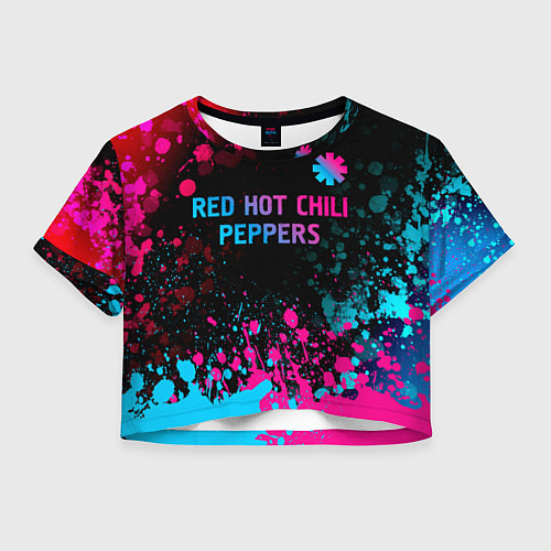 Женский топ Red Hot Chili Peppers - neon gradient: символ свер / 3D-принт – фото 1