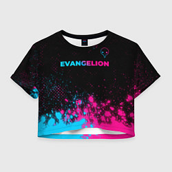 Женский топ Evangelion - neon gradient: символ сверху