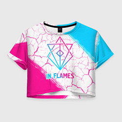 Футболка 3D укороченная женская In Flames neon gradient style, цвет: 3D-принт