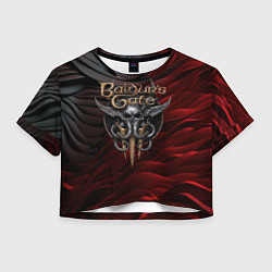 Женский топ Baldurs Gate 3 logo dark red black