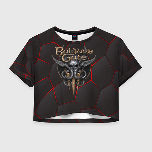 Женский топ Baldurs Gate 3 logo red black geometry / 3D-принт – фото 1