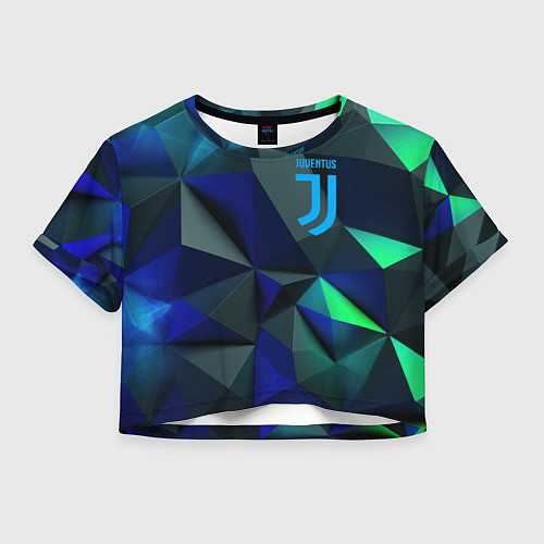 Женский топ Juventus blue abstract logo / 3D-принт – фото 1