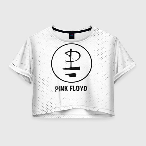 Женский топ Pink Floyd glitch на светлом фоне / 3D-принт – фото 1