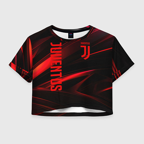 Женский топ Juventus black red logo / 3D-принт – фото 1