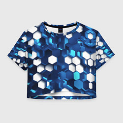 Женский топ Cyber hexagon Blue