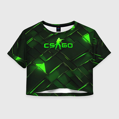 Женский топ CSGO green abstract elements / 3D-принт – фото 1