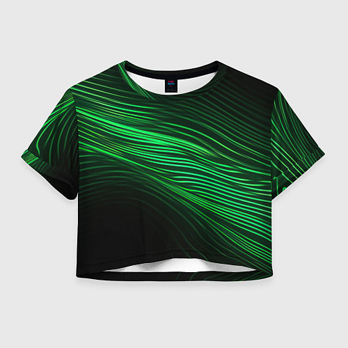 Женский топ Green neon lines / 3D-принт – фото 1