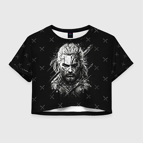 Женский топ Ведьмак на фоне мечей / 3D-принт – фото 1