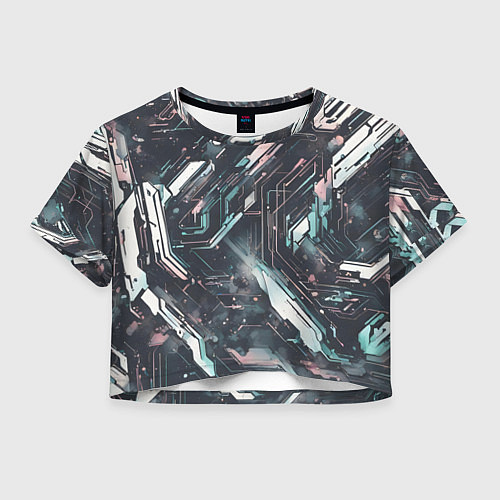 Женский топ Киберанк полосы / 3D-принт – фото 1