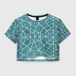 Футболка 3D укороченная женская Эвклидова паутина, цвет: 3D-принт