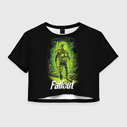 Футболка 3D укороченная женская Fallout game poster style, цвет: 3D-принт