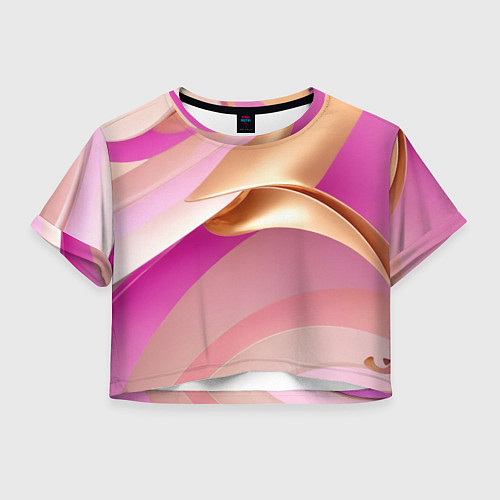 Женский топ Розовый с золотом абстрактный фон / 3D-принт – фото 1