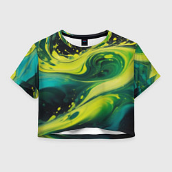 Женский топ Жидкая текущая зеленая краска