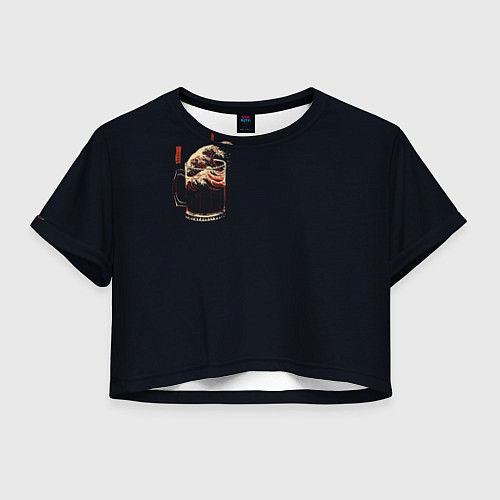 Женский топ Большая волна пива на японском / 3D-принт – фото 1