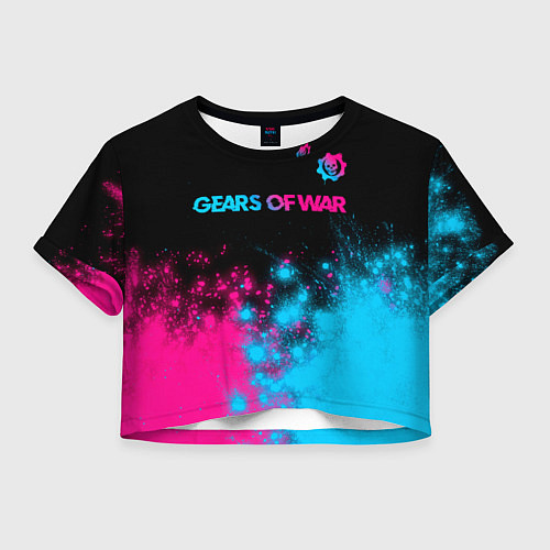 Женский топ Gears of War - neon gradient: символ сверху / 3D-принт – фото 1
