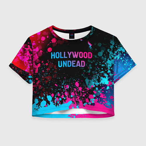 Женский топ Hollywood Undead - neon gradient: символ сверху / 3D-принт – фото 1