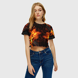 Футболка 3D укороченная женская Fire style, цвет: 3D-принт — фото 2